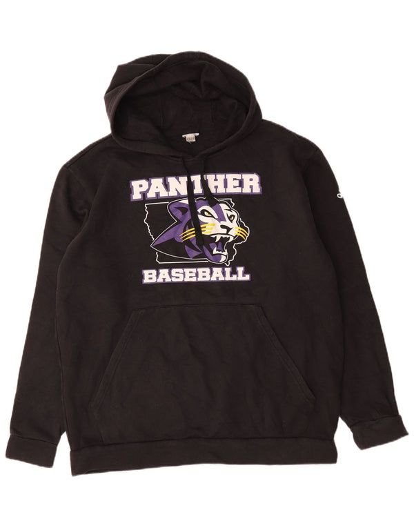 Adidas Ανδρικό Panther Baseball Graphic Hoodie Jumper μεγάλο μαύρο βαμβακερό