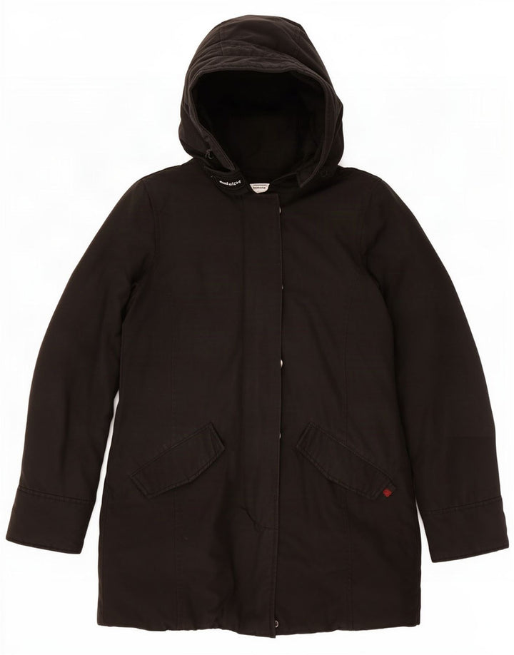 Woolrich Γυναικείο μπουφάν με κουκούλα μεγάλου μεγέθους με επένδυση UK 6 XS μαύρο