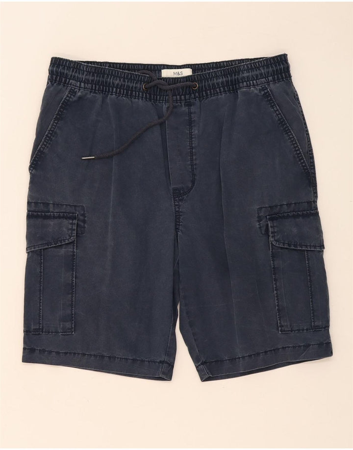MARKS & SPENCER Ανδρικό σορτς Cargo W34 Μεγάλο Βαμβακερό Navy Blue