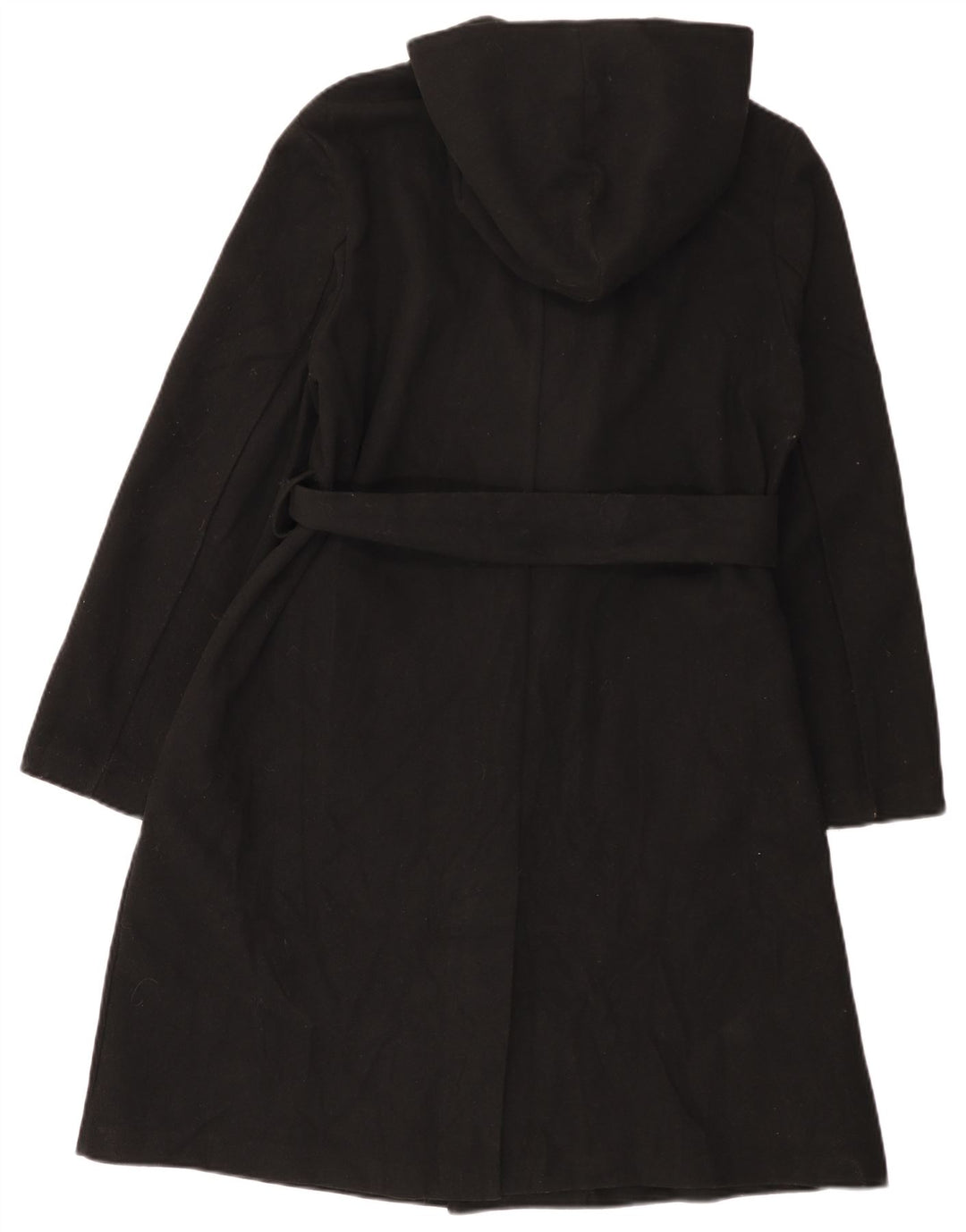 Γυναικείο παλτό ZARA με κουκούλα UK 16 Large Black Polyester