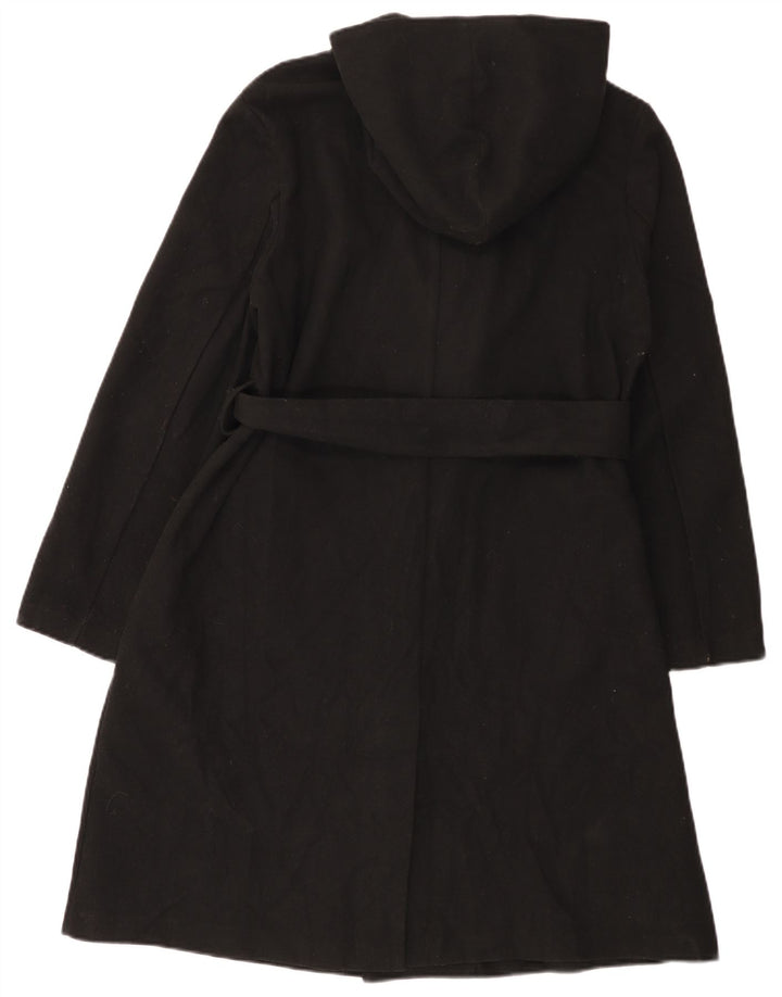Γυναικείο παλτό ZARA με κουκούλα UK 16 Large Black Polyester