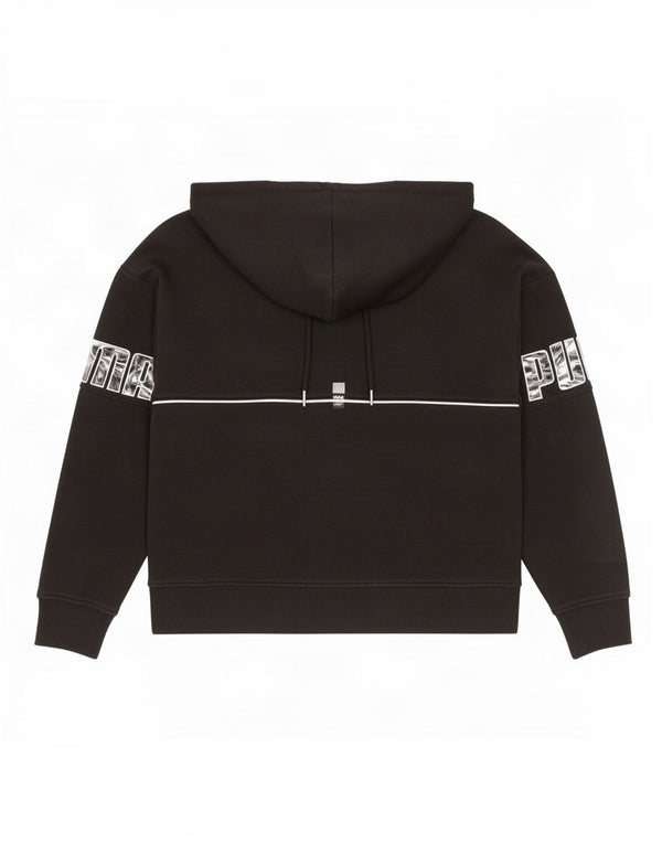 Puma Γυναικείο Γραφικό Hoodie Jumper UK 16 Large μαύρο βαμβακερό