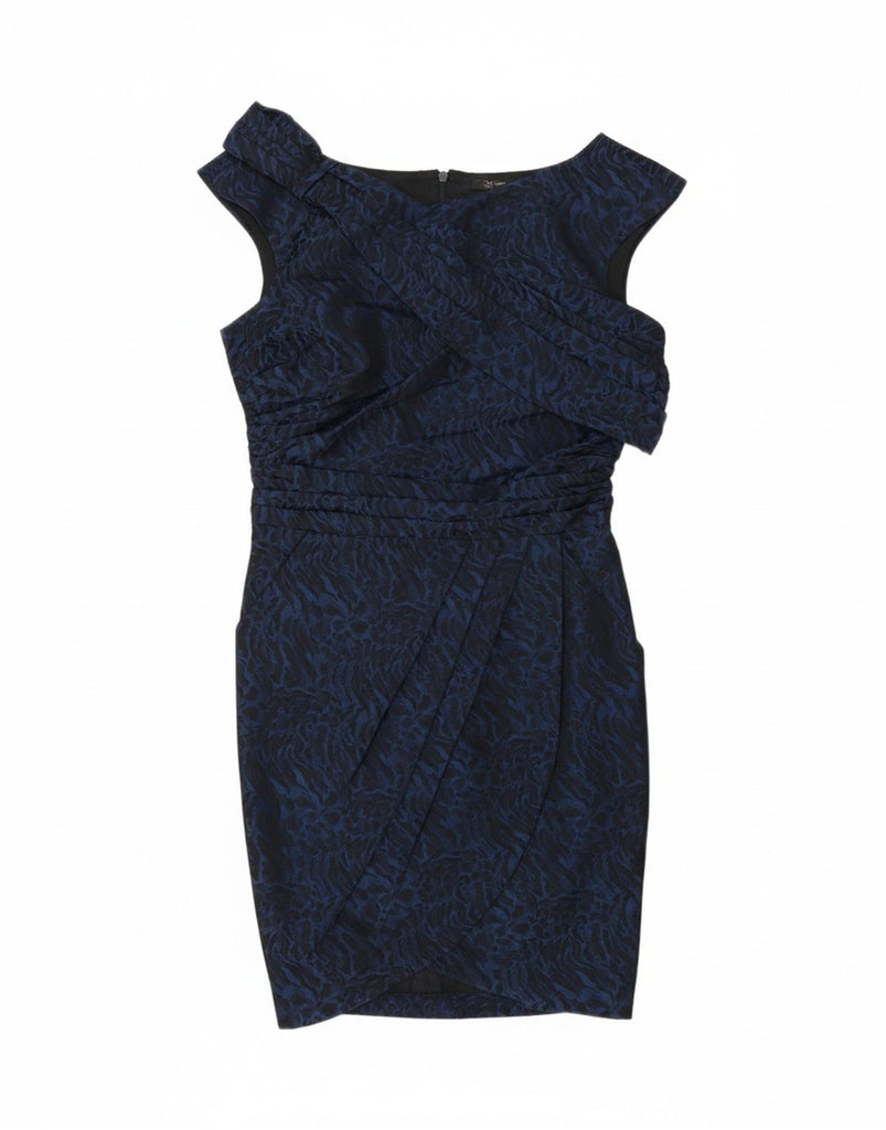 MISS SIXTY Womens Bodycon Dress UK 12 Medium Navy Blue Animal Print Vintage Miss Sixty and Second-Hand Miss Sixty from Messina Hembry 