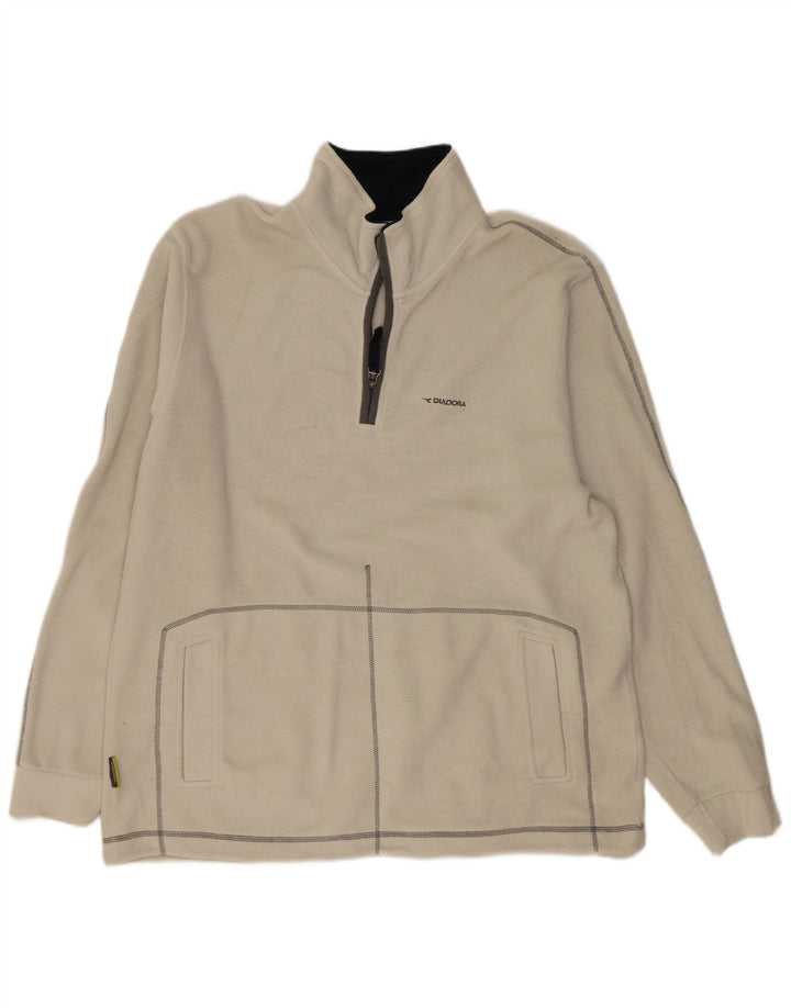 Diadora Ανδρικό φερμουάρ με φερμουάρ Fleece Jumper 2XL Off White Polyester