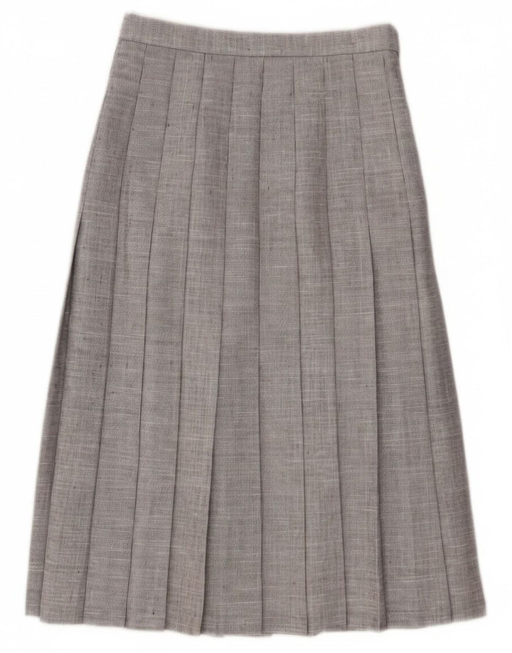 Vintage Γυναικεία Midi Knife Πλισέ φούστα W26 Small Grey Polyester