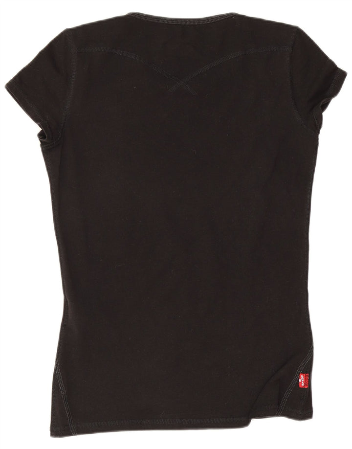 Γυναικείο T-Shirt Levi's Top UK 10 Small μαύρο βαμβακερό