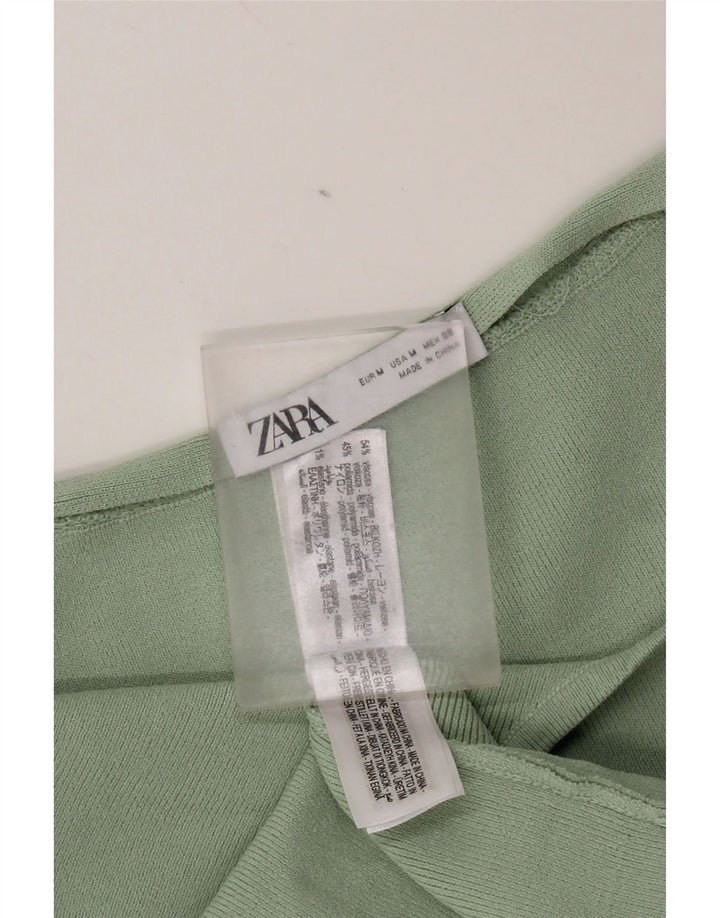 Zara Γυναικείο Στράπλες Φόρεμα UK 12 Μεσαία Πράσινη Βισκόζη