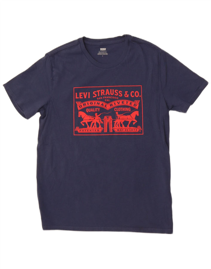 Ανδρικό γραφικό T-Shirt Levi's Top μεσαίο μπλε βαμβακερό