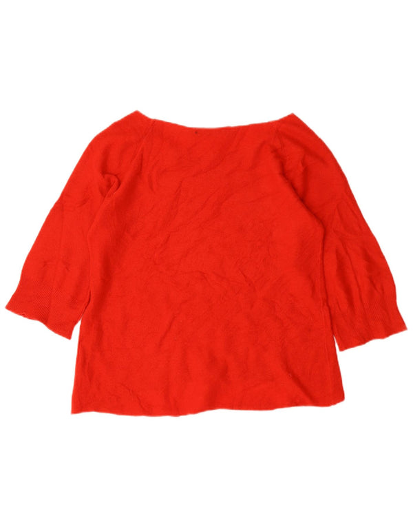 Ralph Lauren Γυναικείο μανίκι 3/4 πουλόβερ με λαιμόκοψη UK 10 Small Red