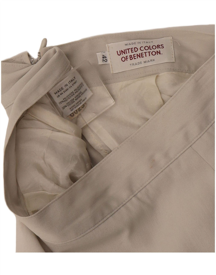 Γυναικεία Pencil Φούστα Benetton IT 42 Medium W28 Beige Polyester