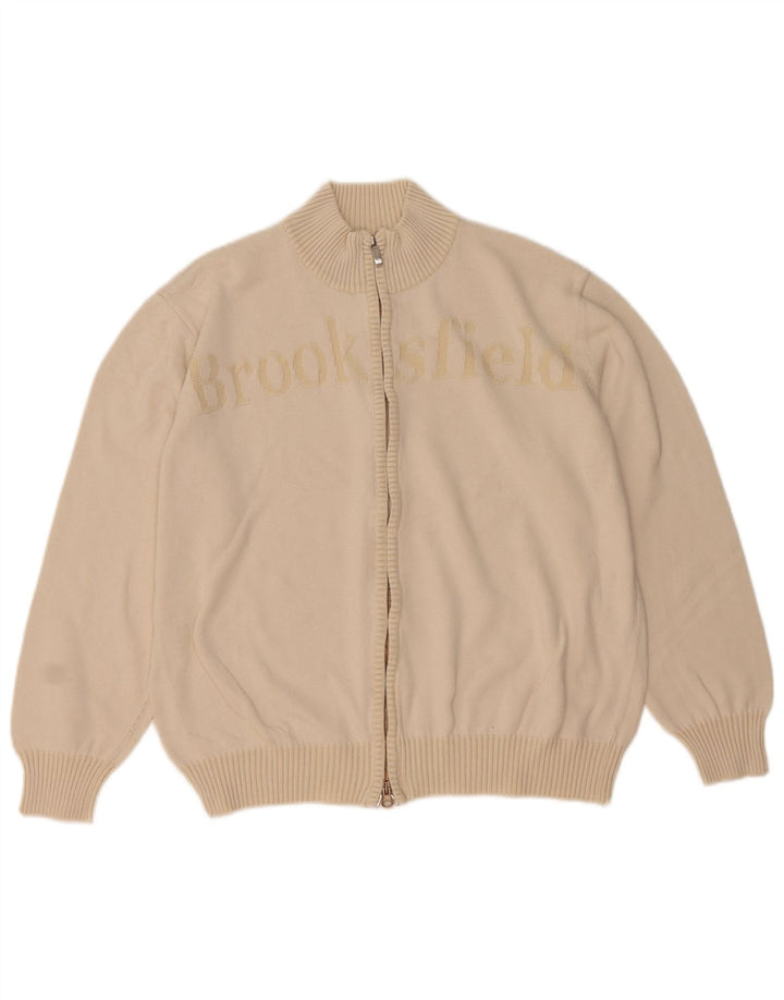 Ανδρικό πουλόβερ γραφικής ζακέτας Brooksfield IT 50 Medium Beige