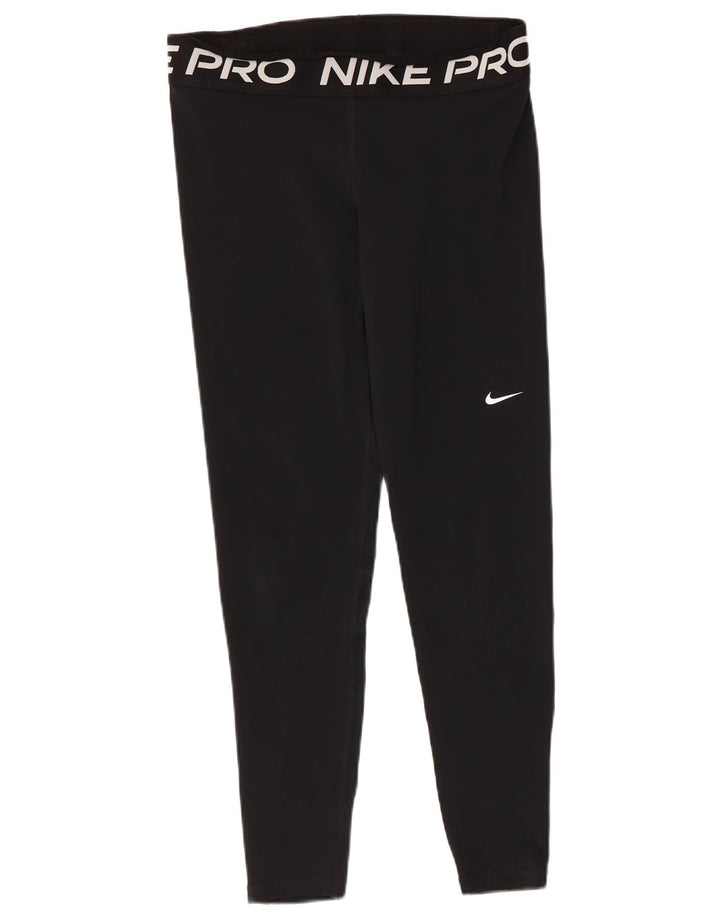 Γυναικείο κολάν Nike γραφικό Dri Fit μεγάλο μαύρο πολυεστέρα