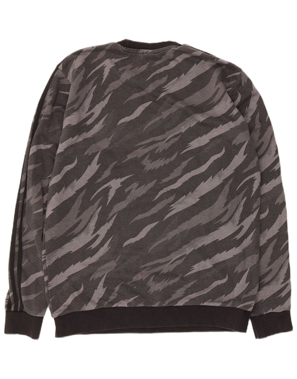 Ανδρικό φούτερ Adidas Jumper με μεσαίο γκρι Animal print βαμβακερό