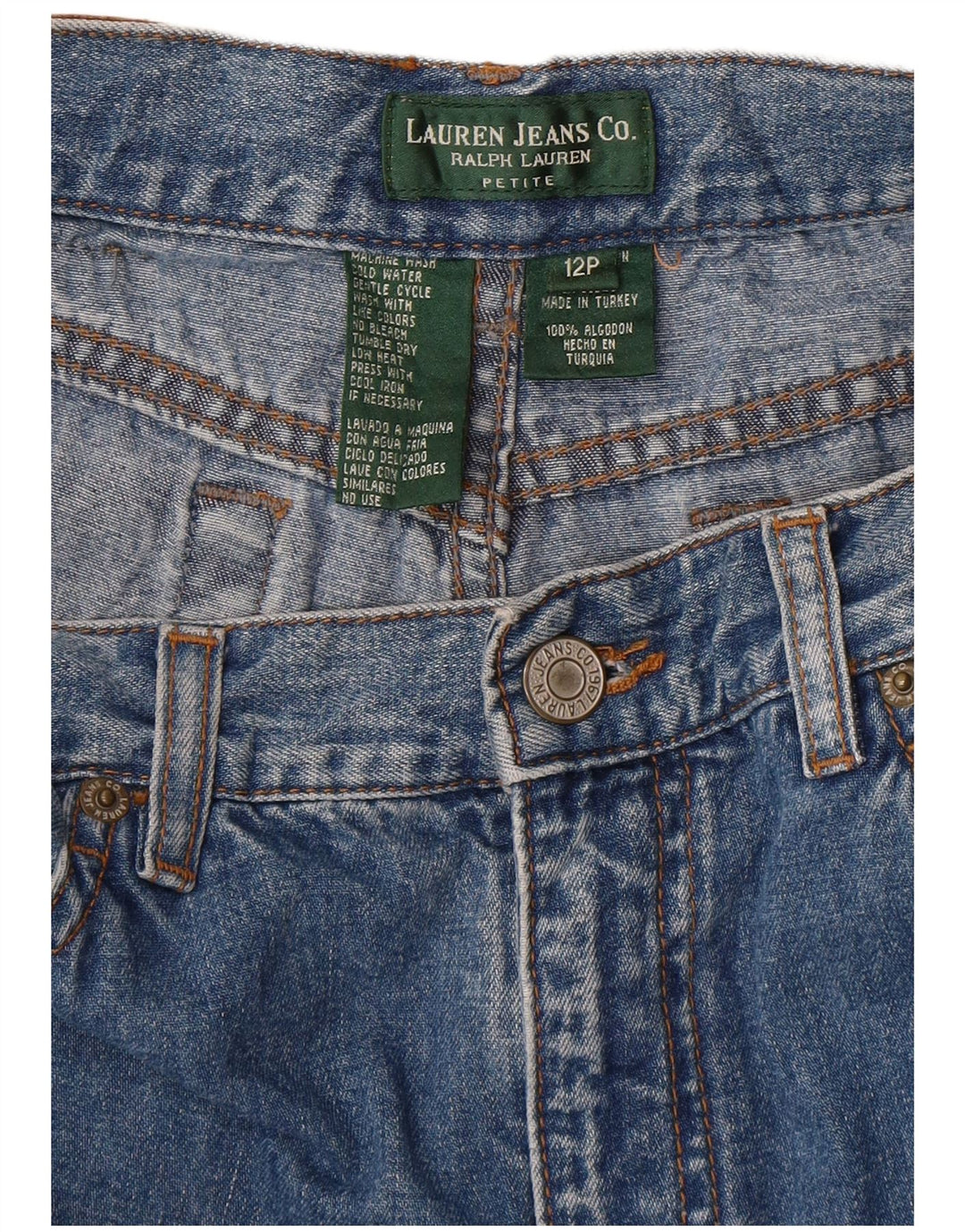 Ralph Lauren Γυναικείο Petite τζιν σορτς US 12 μεγάλο W30 μπλε βαμβακερό