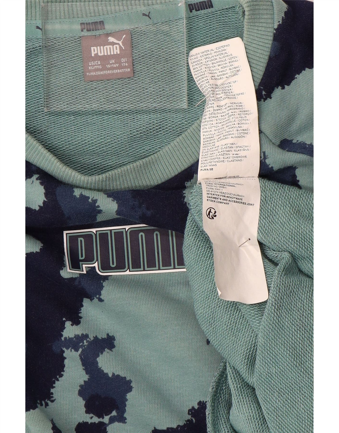 PUMA Φούτερ για αγόρια πουλόβερ 15-16 ετών Τυρκουάζ πολυεστέρας παραλλαγής