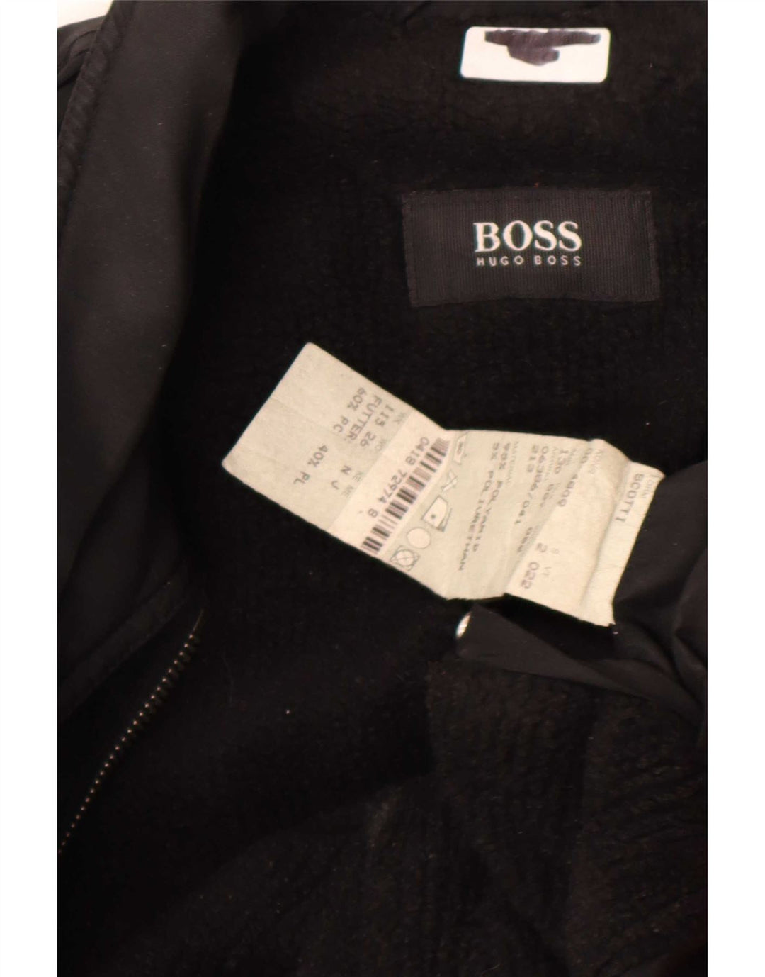 Ανδρικό παλτό αντιανεμικό Hugo Boss EU 52 XL Μαύρο Πολυαμίδιο