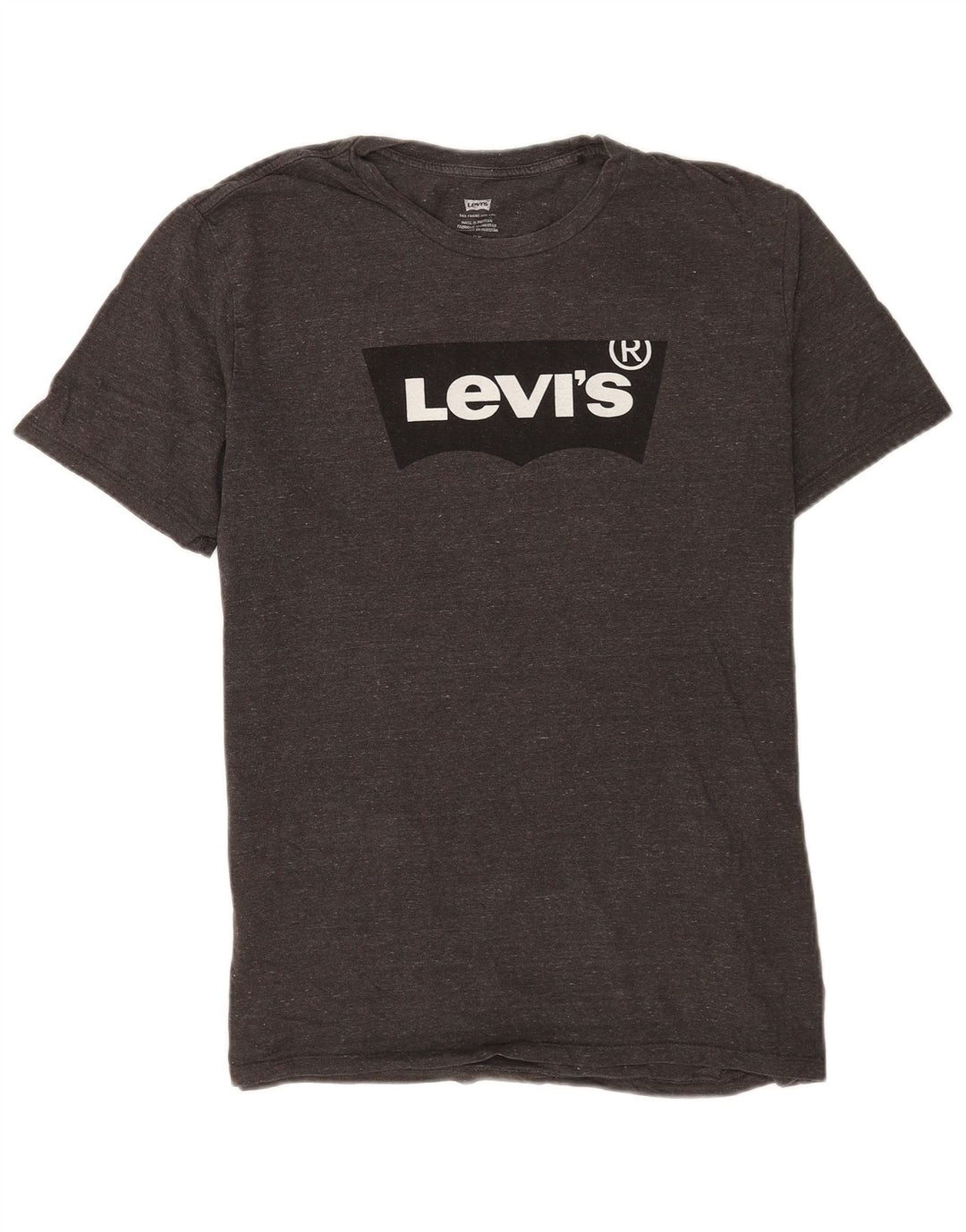 Ανδρικό γραφικό T-Shirt Levi's Top Large Grey Flecked Cotton