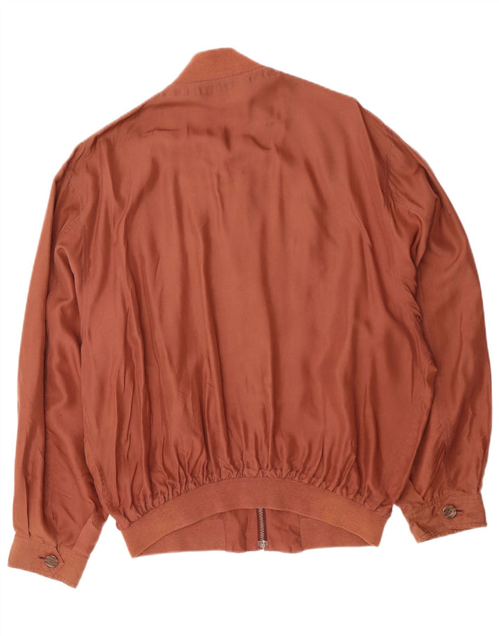 Ανδρικό Bomber Jacket VINTAGE UK 40 Large Brown Silk