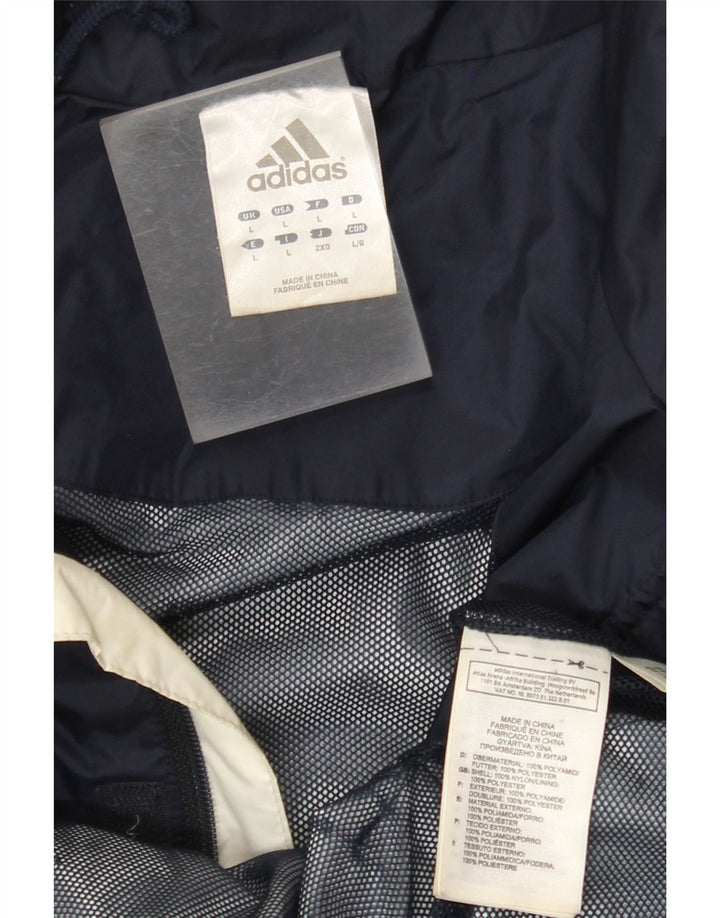 Ανδρικό μπουφάν βροχής με κουκούλα ADIDAS UK 40 Large Navy Blue Nylon