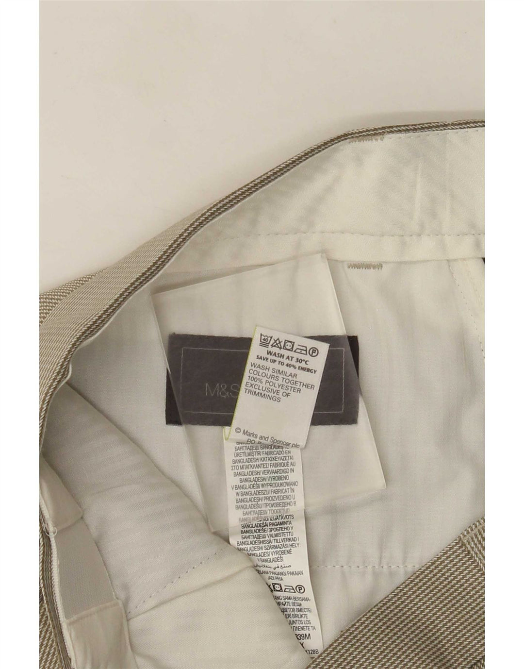Marks & Spencer Ανδρικό κανονικό παντελόνι W36 L29 Πράσινο Houndstooth