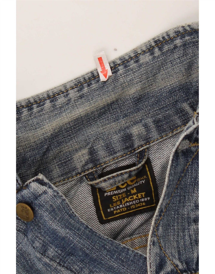 Lee Womens Crop τζιν μπουφάν UK 12 Medium Blue Cotton