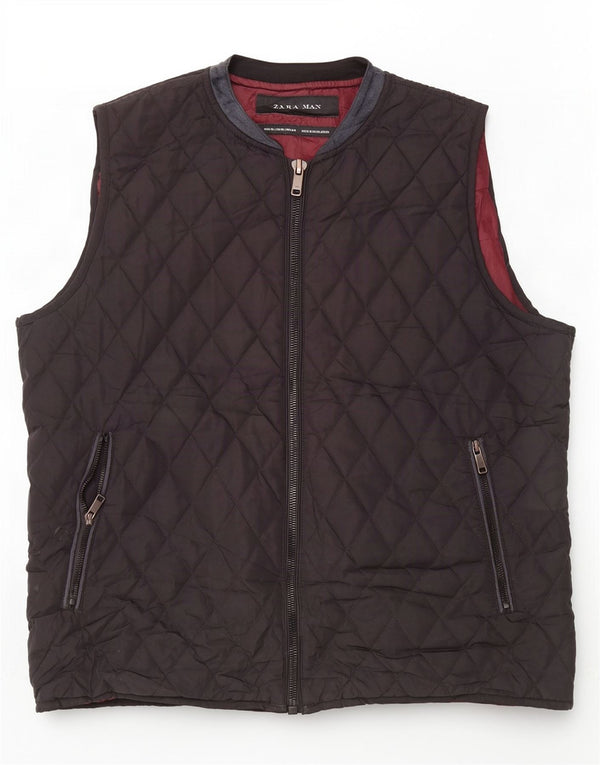 Zara Ανδρικό καπιτονέ Gilet UK 42 XL Μαύρο