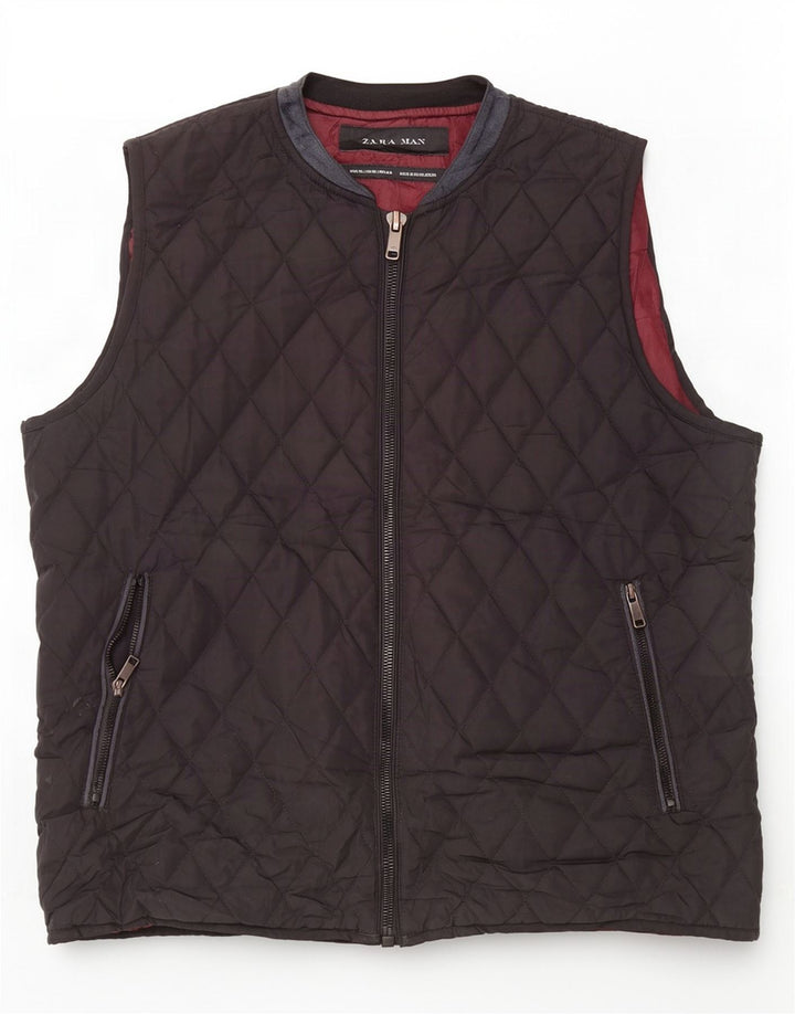 Zara Ανδρικό καπιτονέ Gilet UK 42 XL Μαύρο