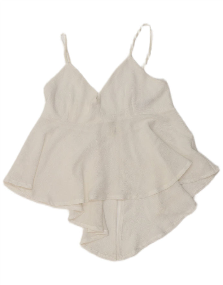 Zara Γυναικείο Asymmetric Cami Top UK 8 Small White