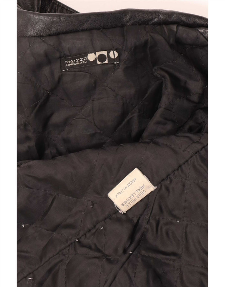 Vintage Γυναικείο Μπουφάν Blazer IT 46 Μεγάλο Δερμάτινο Μαύρο