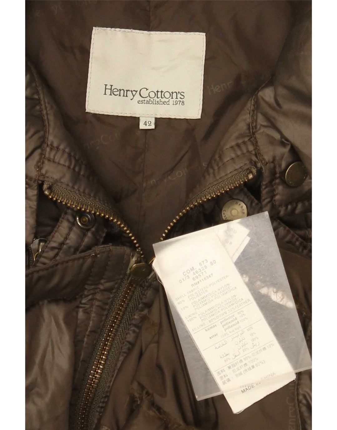 Henry Cottons Γυναικείο μπουφάν με επένδυση IT 42 Medium Khaki Polyester