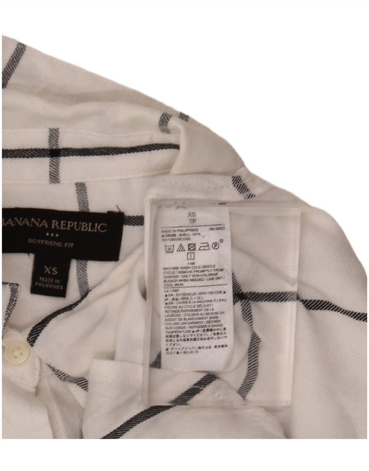 BANANA REPUBLIC Γυναικείο πουκάμισο Boyfriend Fit Flannel UK 6 XS White Check