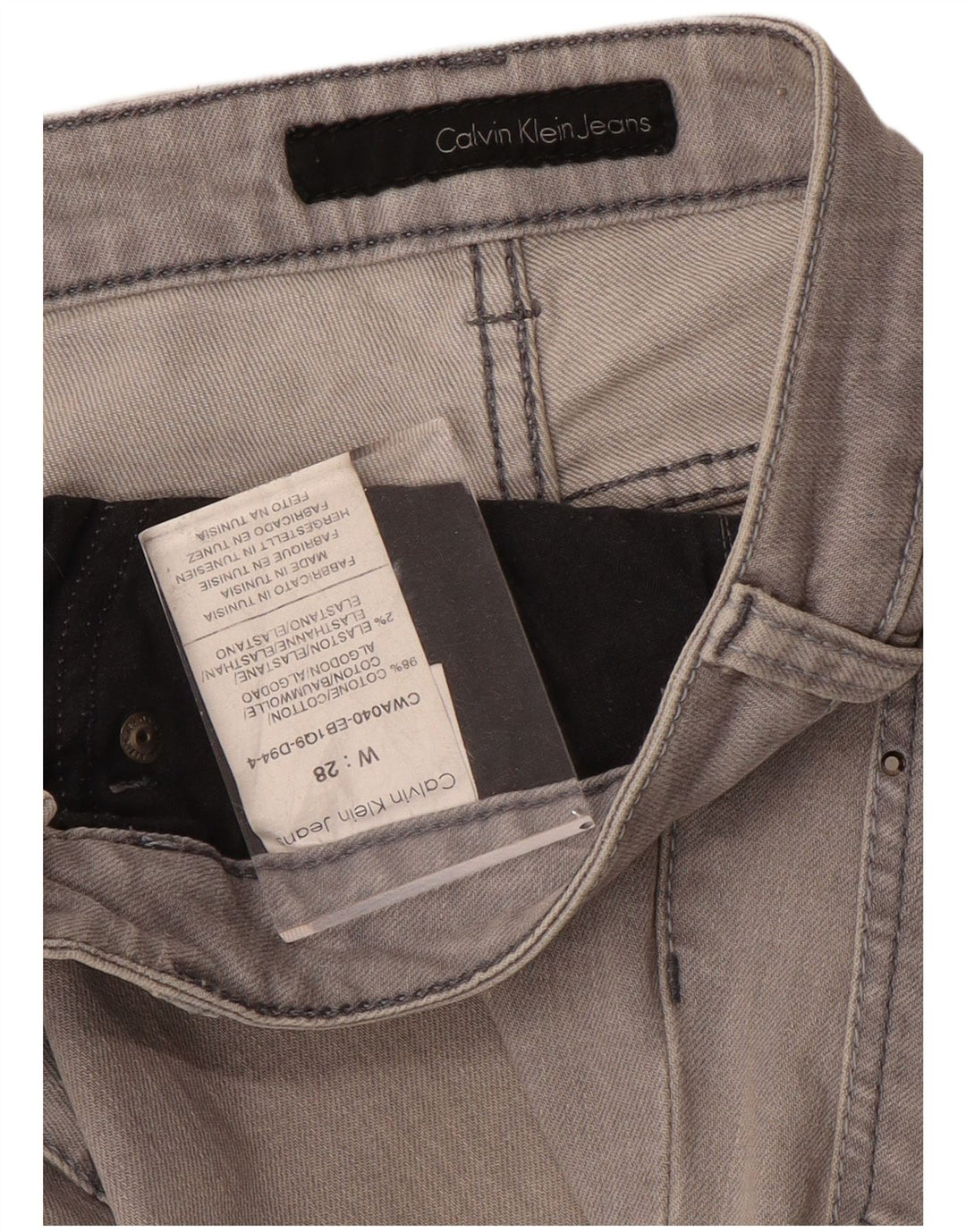 Γυναικείο τζιν ίσιο CALVIN KLEIN W28 L33 Γκρι βαμβακερό