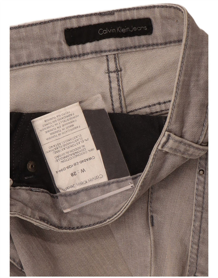 Γυναικείο τζιν ίσιο CALVIN KLEIN W28 L33 Γκρι βαμβακερό