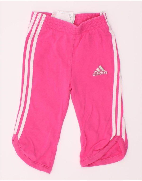 Παντελόνι αθλητικής φόρμας Adidas Baby Girls Capri 3-6 μηνών ροζ βαμβακερό