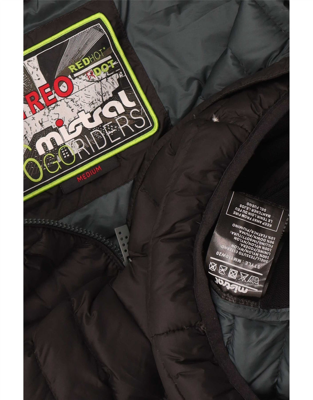 Ανδρικό μπουφάν με κουκούλα Mistral UK 38 Medium Black Nylon