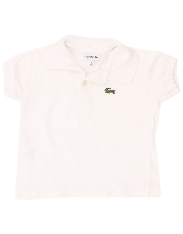 Lacoste Baby Boys Polo πουκάμισο 9-12 μηνών Λευκό βαμβακερό