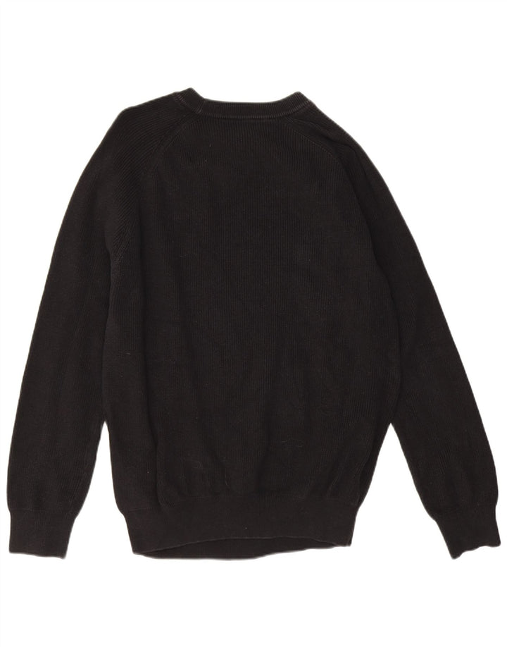 Ανδρικό πουλόβερ Zara Boat Neck Jumper μεγάλο μαύρο βαμβακερό