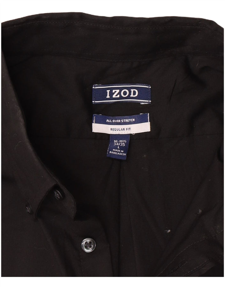 Izod Ανδρικό πουκάμισο Stretch Regular Fit Size 16 16 1/2 Large μαύρο βαμβακερό