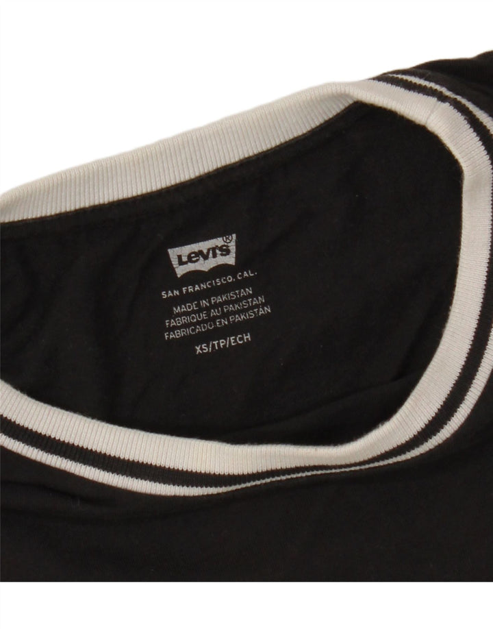 LEVI'S Γυναικείο T-Shirt Top UK 6 XS Μαύρο