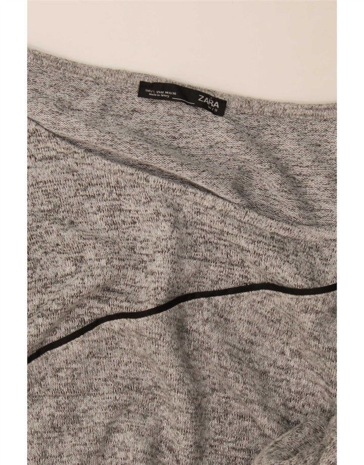 Zara γυναικεία υπερμεγέθη μανίκια 3/4 UK 16 Large Grey Flecked