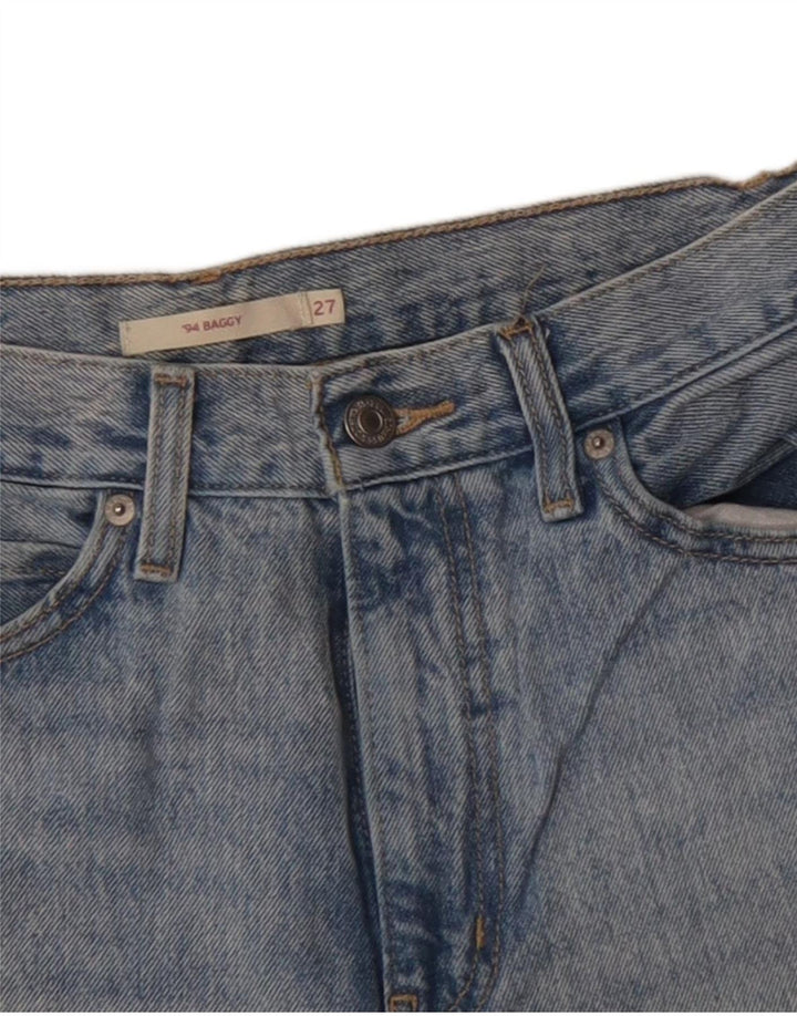 Γυναικείο φαρδύ τζιν σορτς LEVI'S W27 Μικρό μπλε βαμβακερό