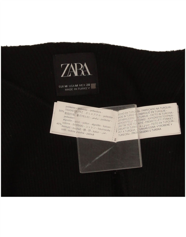 Zara Γυναικείο 3/4 μανίκι Bolero Jumper UK 14 Medium Black Polyester