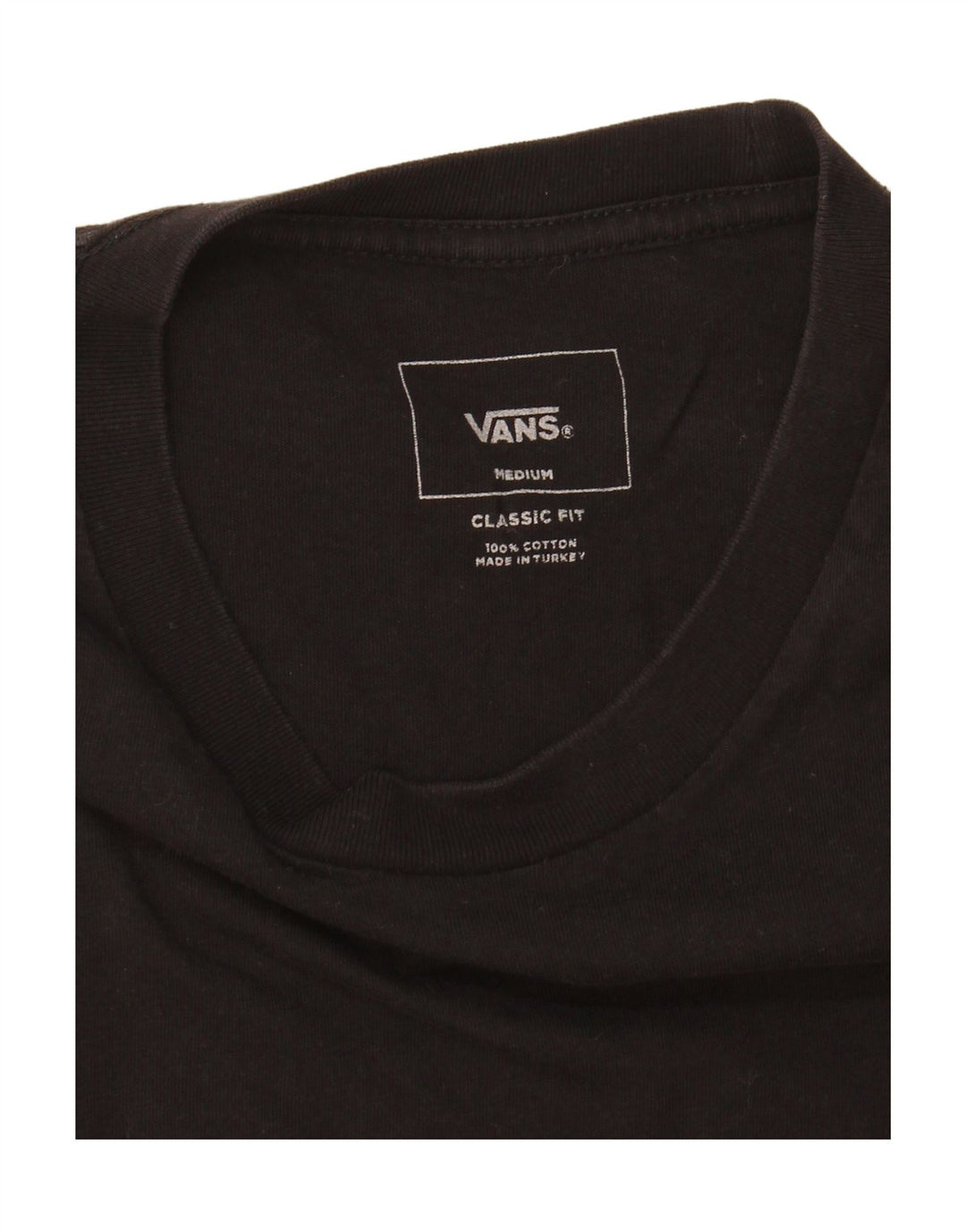VANS Mens Classic Fit T-Shirt Top Medium Black Cotton