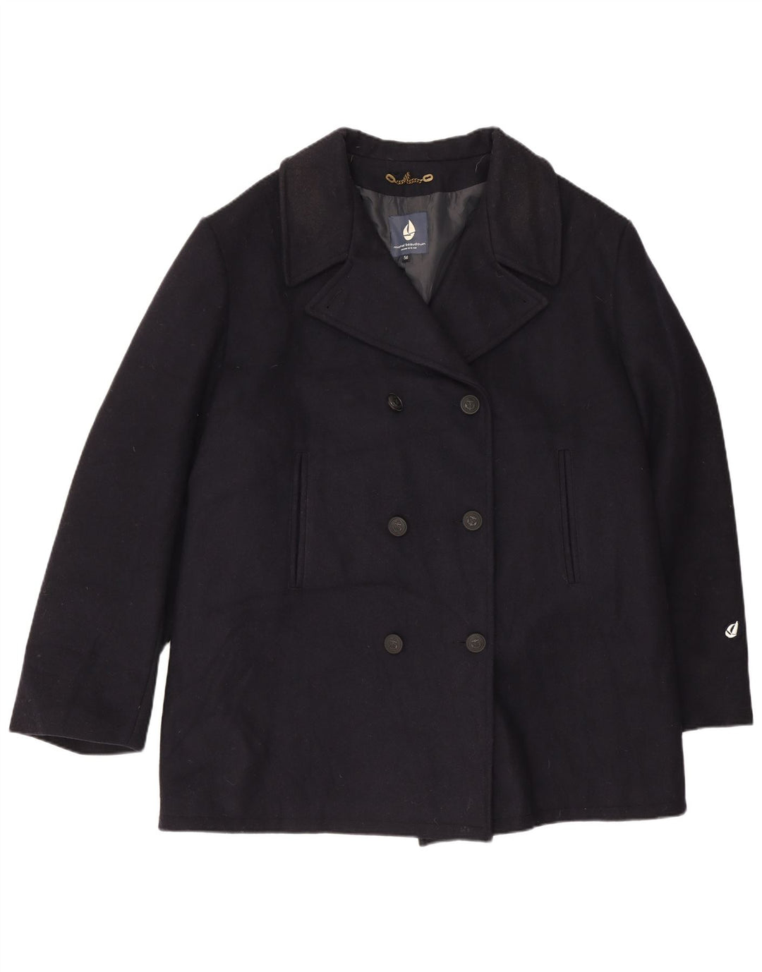 Michel Beaudouin Ανδρικό παλτό μπιζελιού IT 56 4XL Μαλλί Navy Blue