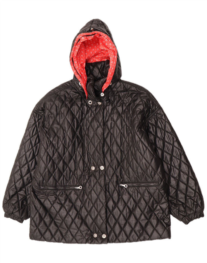 Belfe & Belfe Γυναικείο Καπιτονέ Μπουφάν Oversized με Κουκούλα IT 44 Μεσαίο Μαύρο