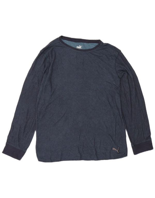 Puma Ανδρικό τοπ μακρυμάνικο XL Navy Blue βαμβακερό