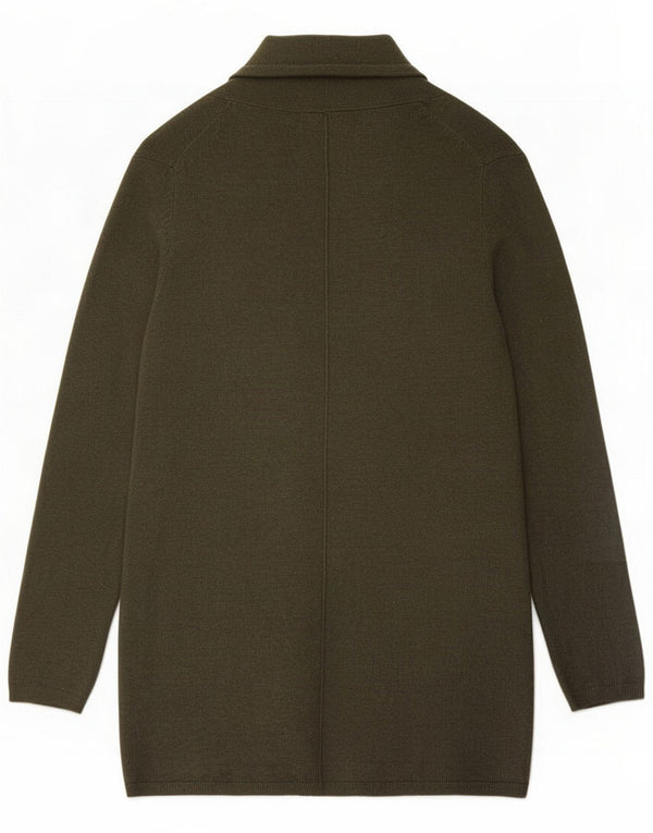 Zara Womens Longline Open Cardigan πουλόβερ UK 14 Large Green