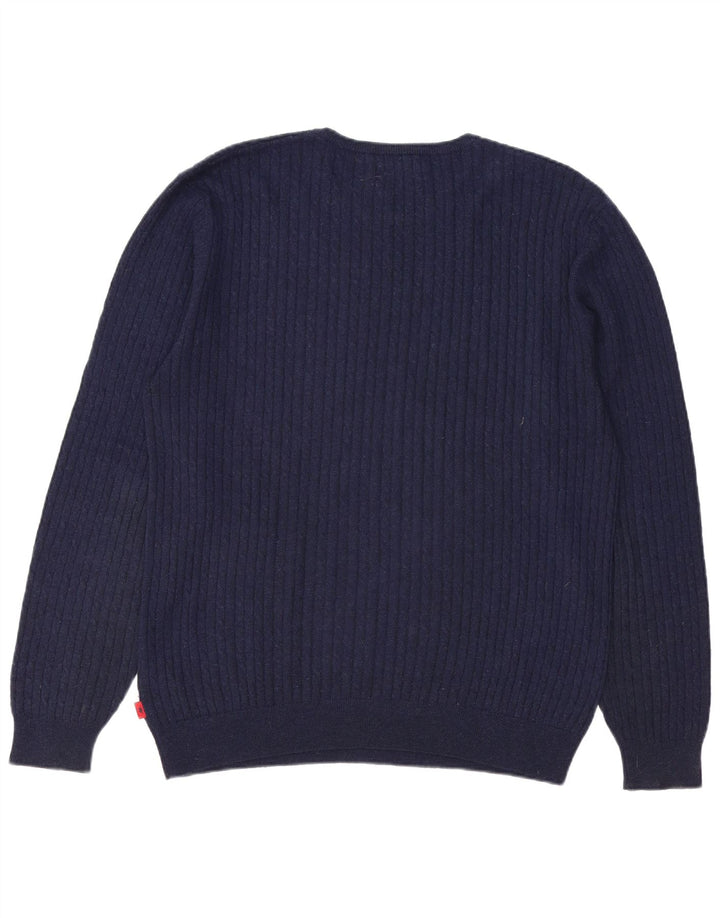 Kappa Ανδρικό πουλόβερ με λαιμόκοψη 2XL μάλλινο Navy Blue