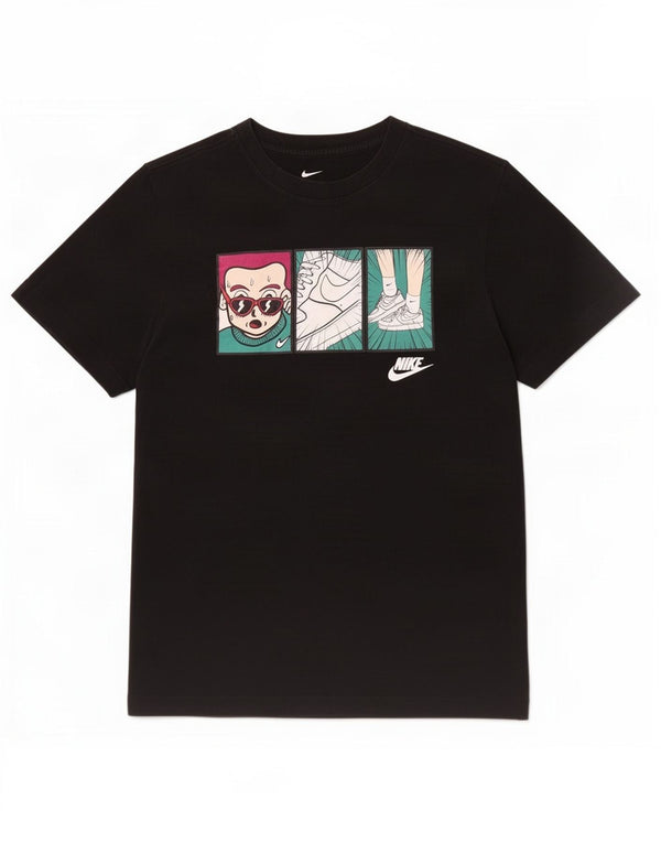 Γυναικείο γραφικό μπλουζάκι Nike UK 6 XS μαύρο βαμβακερό