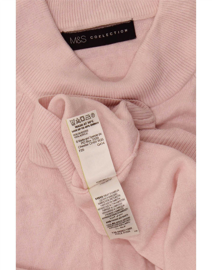 Marks & Spencer Γυναικείο πουλόβερ με λαιμόκοψη χελώνας UK 8 Small Pink